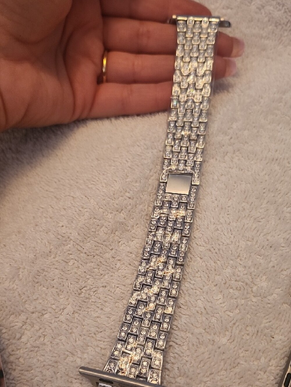 Silver Rhinestone Apple Watch Band Set - Picture 3 of 15